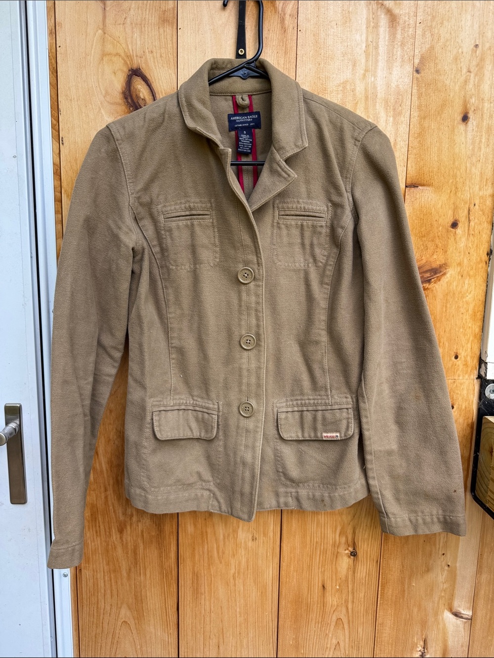 Women's Tan American Eagle Casual Button-Front Jacket